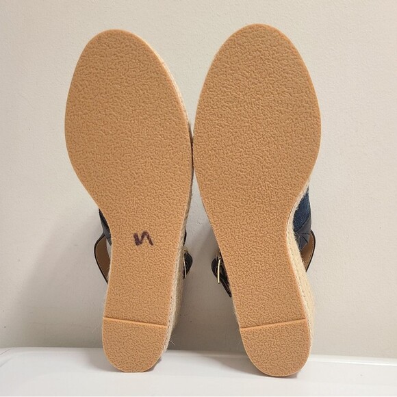 Talbots Saylor Bow Blue Denim Espadrille Wedge Sandals 10½ - Picture 12 of 12